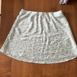 No Boundaries Light Blue Floral Skirt